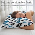 thumbnail image 5 of Blue Paw Print Pillow Covers 12"x20", Black Animals Cat Dog Colored Cartoon Soft Brushed Microfiber Breathable Throw Pillow Covers, Pillowcase with Zipper for Couch Sofa Bedroom Living Room, 5 of 9
