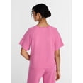 thumbnail image 4 of Joyspun Women's French Terry Knit Sleep Top with Short Sleeves, Sizes XS-3X, 4 of 6