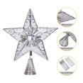 thumbnail image 4 of Christmas Star Tree Topper, Lighted Silver Star Treetop with 10 LED Lights Christmas Decorations for Indoor Office Holiday Xmas Tree, 4 of 7