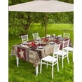 thumbnail image 4 of Outdoor Tablecloth with Umbrella Hole for Patio/Picnic/Party/Camping, Texas Star Farm Waterproof Table Cloth Rectangle Table Cover Washable, Country Wood Grain Vintage Western 60"x 102", 4 of 7