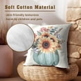thumbnail image 2 of Autumn Sunflower Throw Pillow Cover Set of 2, 20x20 Inch Farmhouse Blue Pumpkin and Flowers Harvest Holiday Pillow Cushion Case for Couch Sofa Patio Living Room Bedroom Decor, 2 of 6