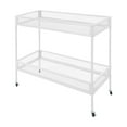 thumbnail image 5 of ToppiJoy Metal Utility Cart with Wheels, 2-Tier Rolling Carts with Storage, Standing Storage Shelf Units, Metal Plant Stand, Moving Garden Cart for Indoor Outdoor Use (White, 2-Tier), 5 of 18
