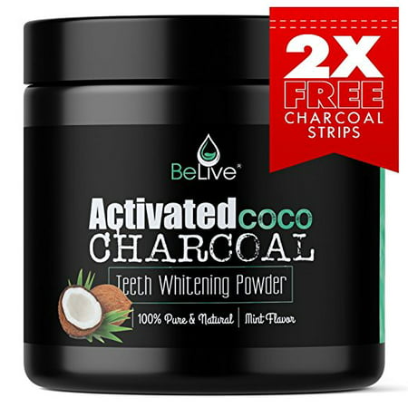 Charcoal Powder for Teeth Whitening made from Activated Organic Coconut Shell with 2 x FREE Charcoal