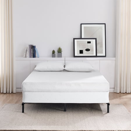 MAINSTAYS 7″ TWIN/FULL/QUEEN SIZE ADJUSTABLE METAL BED FRAME, BLACK, BOX SPRING REQUIRED (SOLD SEPARATELY)