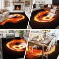 thumbnail image 5 of 5'x8' Area Rugs, Billiards Indoor Outdoor Area Rug for Living Room Bedroom, Modern Buruning Flame Sport Black Background Washable Bathroom Rugs Kitchen Floor Carpet Mats Home Decor Aesthetic, 5 of 8