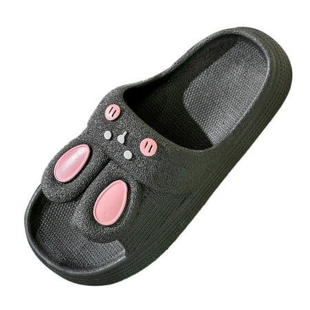 

Cathalem Slippers For Women In Summer Thick Soles Damp Bath Indoor Home Dormitory Cartoon Sandals For Women Black 38