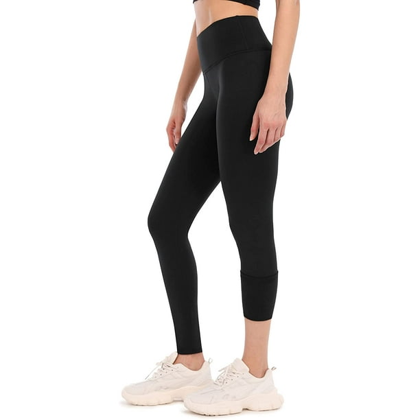 Fleece Lined Leggings Women High Waist Thermal Warm Workout Pants with  Pockets 