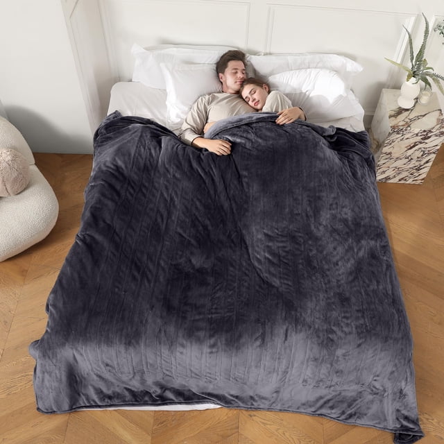 Manta eléctrica COZYTY de franela tamaño king 100 x 90 cm gris oscuro
