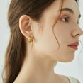 thumbnail image 3 of Alexcraft Gold Hoop Earrings for Women 14k Gold Plated and Silver Post Hammered Huggie Earrings for Women Wide Thick Hypoallergenic Lightweight Hoop Large Earrings, 3 of 9