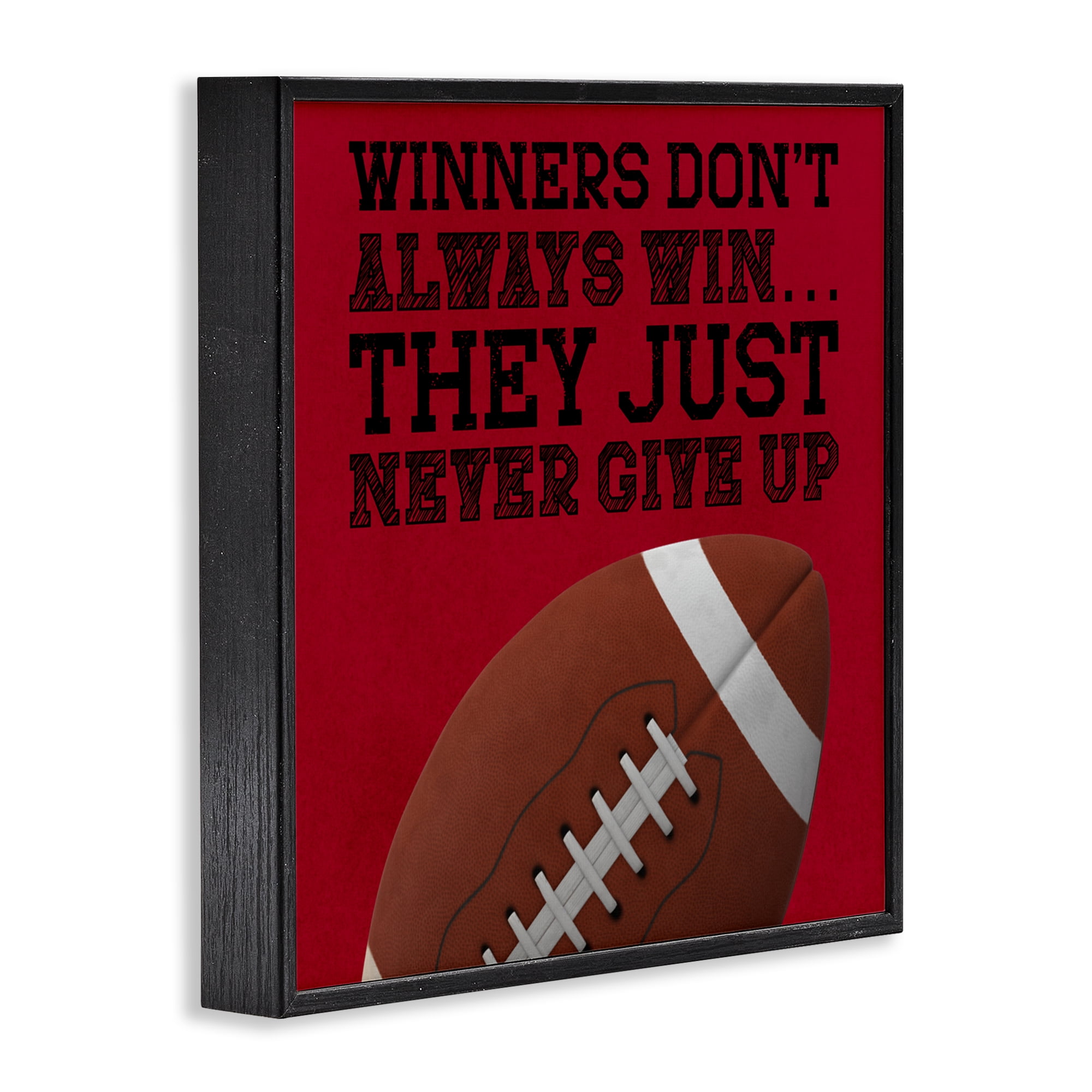 Winners Never Give Up Black Framed Giclee Art, design by Marcus Prime