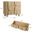 thumbnail image 6 of LEFHDA 3-Drawer Dresser for Bedroom & Living Room, 31.5" Wide Modern Wood Chest of Drawers with Anti-Toppling Device, Fluted Mid-Century Storage Cabinet for Entryway, Hallway, Closet - Oak, 6 of 9