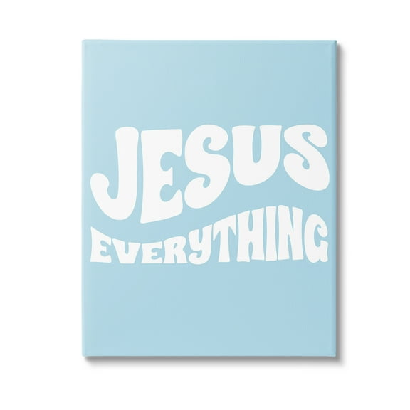 Stupell Industries Jesus Everything Phrase Religious Painting Gallery Wrapped Canvas Art Print Wall Art, 16 x 20