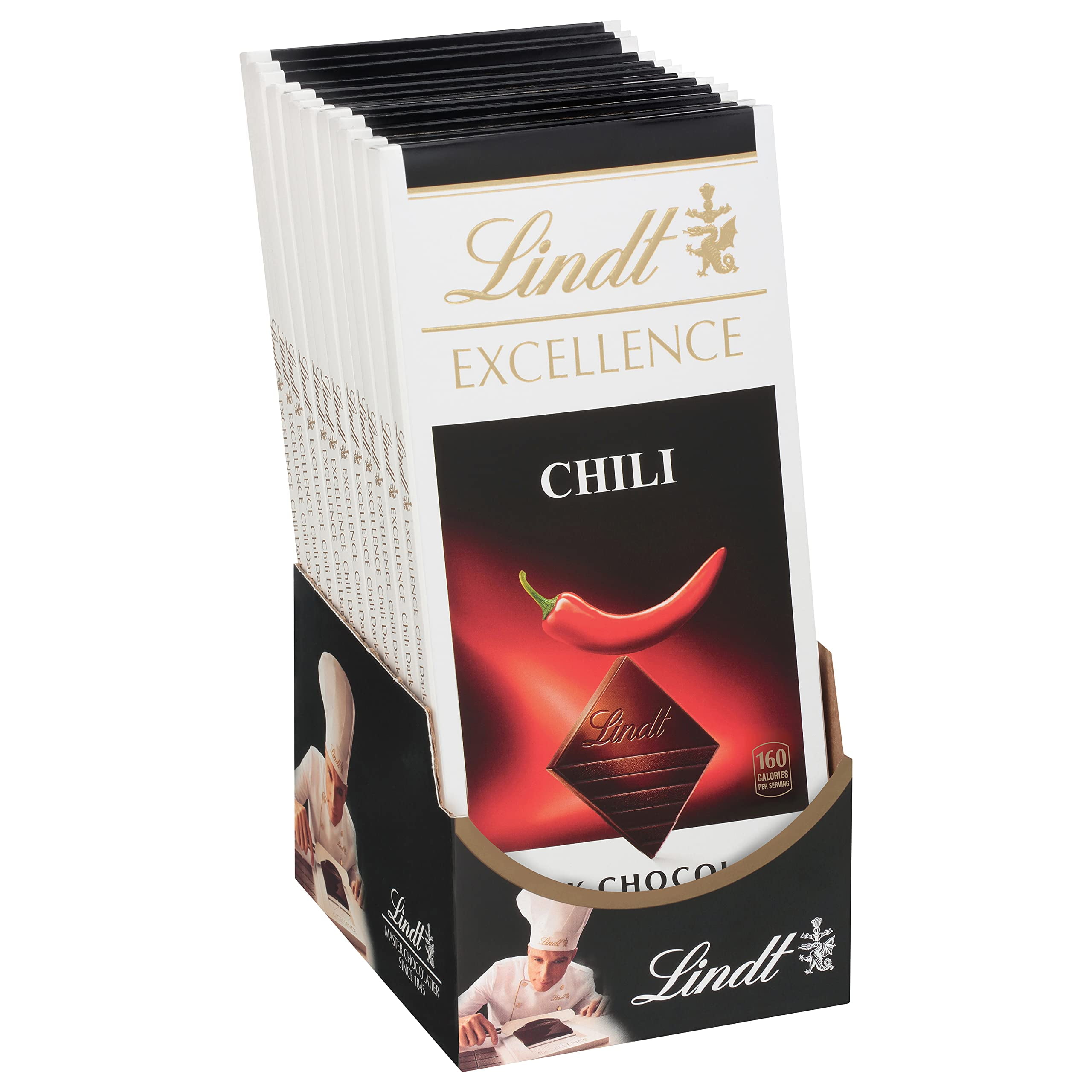 Lindt EXCELLENCE Chili Dark Chocolate Bar, Dark Chocolate Candy Infused