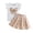 Khaki, variant on Toddler Girls Outfits Casual Short Sleeved Shirts And Skirts Set for Kids Size 2-3T