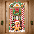 thumbnail image 7 of Gingerbread House Christmas Banner Festive Design Holiday Decoration Candy Cane Santa Claus for Christmas Party Holiday Event Home Decor, 7 of 7
