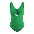 thumbnail image 4 of Rotm Swim Suit for Pregnant Women Seamless Maternity One Piece Swimsuit One Size Fits Bathing Suit Ribbed U-Shaped Back Pregnancy Swimwear Green,M, 4 of 6
