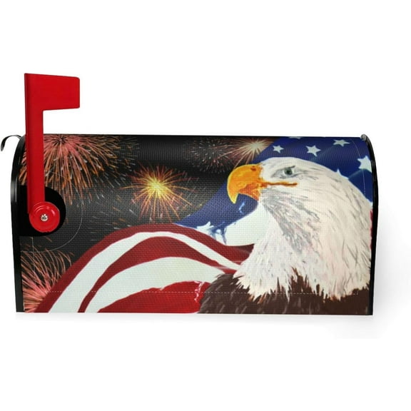 Mailbox Cover, American Flag Welcome Magnetic Mailbox Cover, Standard Size Post Letter Box Wrap Cover for Outdoor Decor(18 * 21 inch)