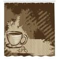 thumbnail image 3 of Ambesonne Coffee Shower Curtain, Grunge Style Cup and Beans, 69"Wx70"L, Dark Cocoa Sepia, 3 of 3