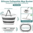 thumbnail image 2 of Collapsible Mop Bucket with Handle for Cleaning, 16L(4.2 Gallon) Silicone Square Mopping Bucket for Windows Cleaning or Car Washing, Cleaning Supplies Organizer Plastic Bucket for Storage, 2 Pack, 2 of 12