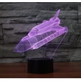 thumbnail image 2 of 3D Night lamp, 3D lamp 3D Illusion Night Lights 3D Airplane Optical Illusion Desk Lamp 7 Color USB Touch Switch Desk Night Light (J), 2 of 7