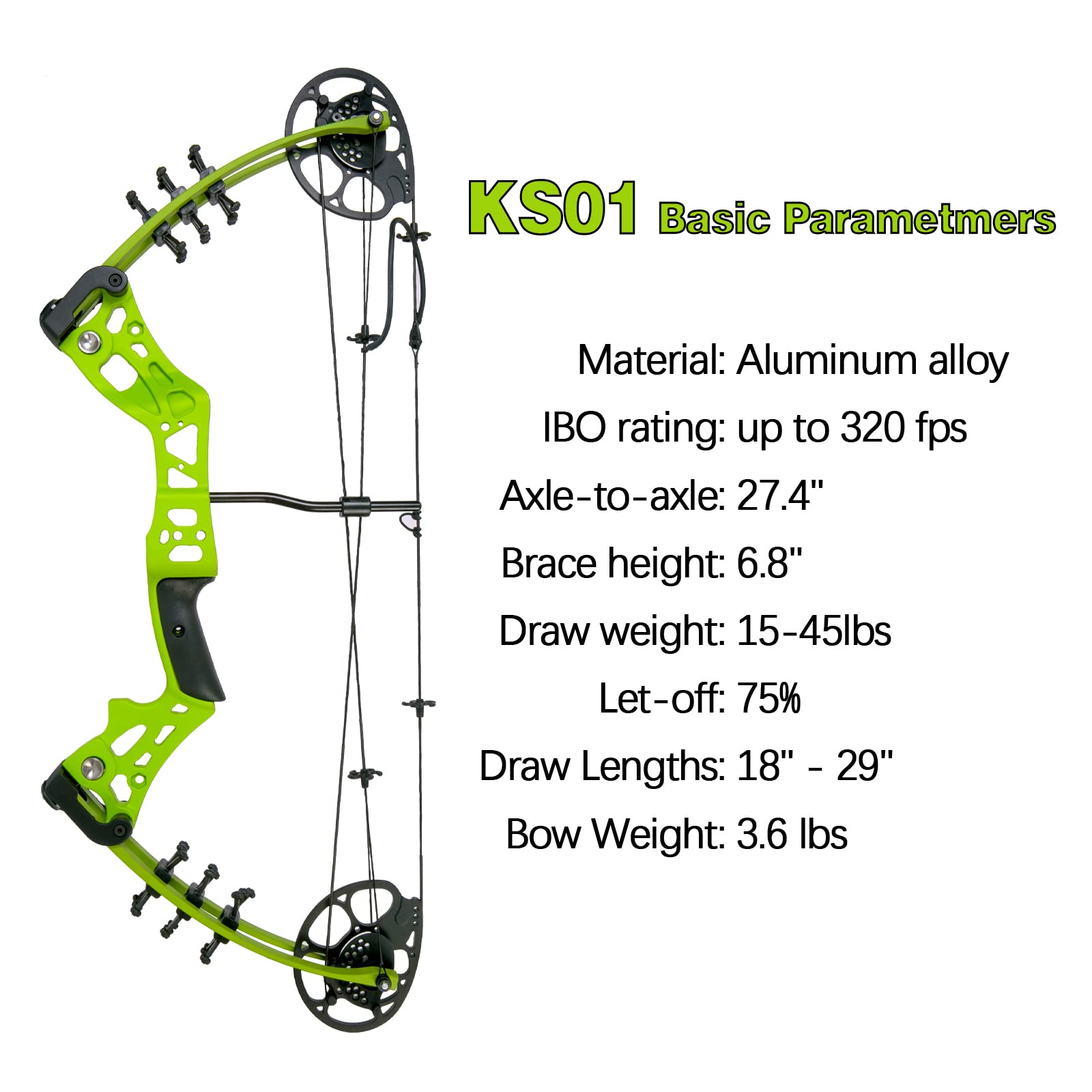 PANDARUS Compound Bow Set 15-45lbs for Pull Beginner and Teens Right Handed  Adjustable 18-29 Draw Length, 320 FPS Speed, Hunting Bow Archery Set New