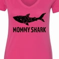 thumbnail image 4 of Inktastic Mommy Shark with Distressed Shark Women's V-Neck T-Shirt, 4 of 5