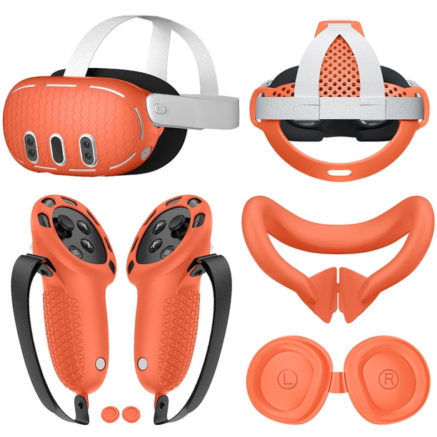 Cubierta Agarre Del Controlador Accesorios Silicona 6 en 1 para Meta Quest 3 (naranja)