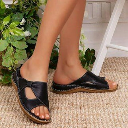 

Women s Casual Platform Slope Heel Open Toe Plus Size Sandals And Slippers
