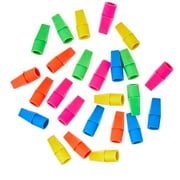 Pen+Gear Pencil Cap Erasers, 25 Count – Assorted Colors, Smudge-Free, Fits #2 Pencils