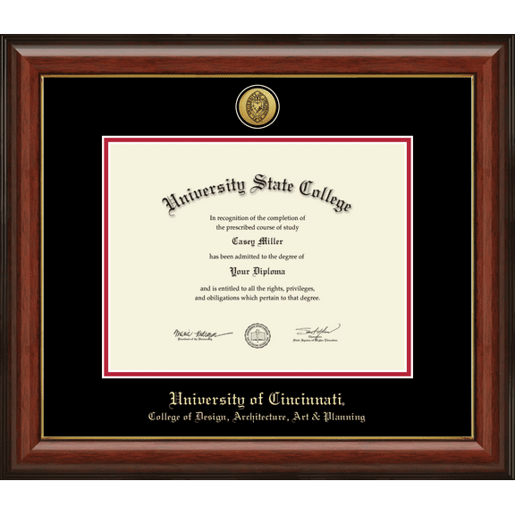 University of Cincinnati College of Design, Architecture, Art & Planning Diploma Frame, Document Size 11" x 8.5"