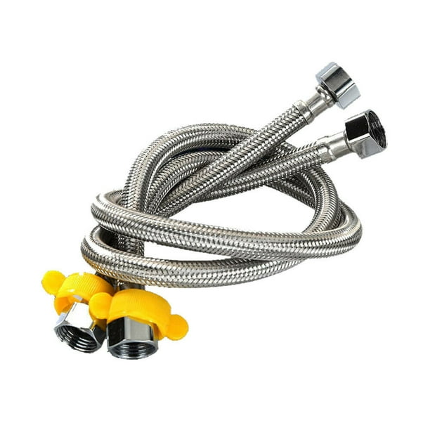2PCS Reinforced Stainless Steel Braided Hose Water Pipe Flexible Tap