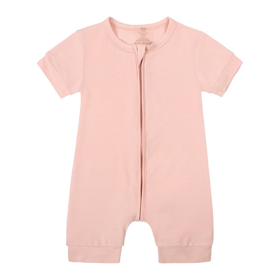 Huowey Baby Girls Boys Rompers Pajamas Zipper Short Sleeve Sleeper Jumpsuit Onesie Holiday Pjs, 12-18 Months