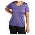 thumbnail image 6 of Yellow Rooster Womens Heather Contender Scoop Neck T-Shirts Purple Heather M, 6 of 8