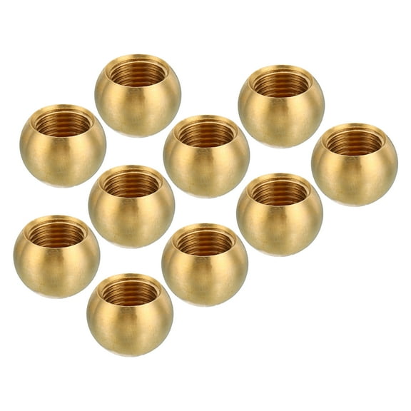 Uxcell M10x1 Threaded Lamp Finials Cap Knob Brass Ball Lamp Decoration Screw Caps Lamp Harp's Top Lamp Shade 10 Pack