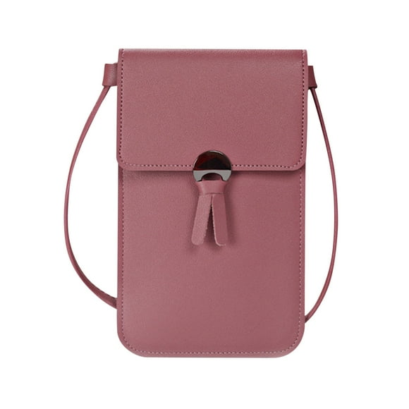 DGS Women Touchscreen Phone Bags, Mini Leather Mobile Phone Crossbody Bags Shoulder Handbag Wallet With Credit Card Slots