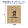 thumbnail image 6 of Avery Kraft Brown Round Labels, 2.25" Diameter, 180 Labels, 6 of 9
