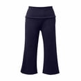 thumbnail image 5 of Shadoumai Kids Girls Fold Over Capris Casual Wide Leg Mid Rise Ruched Stretch Gaucho Pants Summer Streetwear Capri Pants, 5 of 5