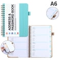 thumbnail image 3 of JUMNUYCUH Address Book with Alphabetical Tabs, Phone Book with Pocket, Password Books for Seniors, Record Contacts, Website Login Passwords and Notes, Spiral Bound, 5.7" x 4.7", Sky Blue, 3 of 4