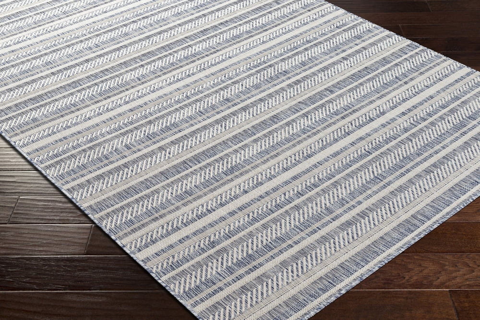 Livabliss Eagean Global Indoor/Outdoor Area Rug,8'10" x 12',Denim