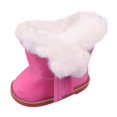 thumbnail image 1 of Botas de muñeca de 18 años para niña de 18 años, botas de gamuza con cremallera, zapatos de invierno Rosado, 1 of 9