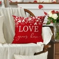 thumbnail image 6 of Sm:)e Love Hello Valentine's Day Throw Pillow Covers 18 x 18 Set of 4 Buffalo Plaid Seasonal Decorative Farmhouse Outdoor Pillow Case Red, 6 of 8