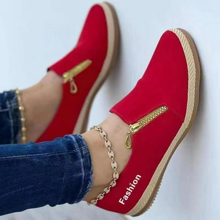 

Jacenvly 2024 New Women s New Casual Shoes Women s Solid Color Platform Sole Rope Canvas Shoes Red Sandals for Women Clearance