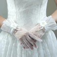 thumbnail image 1 of Vestido de novia con protector solar de verano, mitones de encaje, mujeres coreanas, malla corta ultrafina, lazo de perlas transparente, 1 of 2