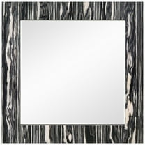 "Zebra Elegance Wall Mirror", 32"x32" Square Mirror Featuring a 24"x24" Beveled Center on a 4" Exotica Stained Veneer Frame