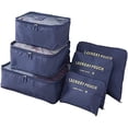 thumbnail image 1 of Sacs de Rangement Portables - Sacs de Rangement de Bagages Parfaits, Sacs de Rangement de Compression, Sacs de Voyage de Bagages en Six Pièces, Bleu Marine, 1 of 4