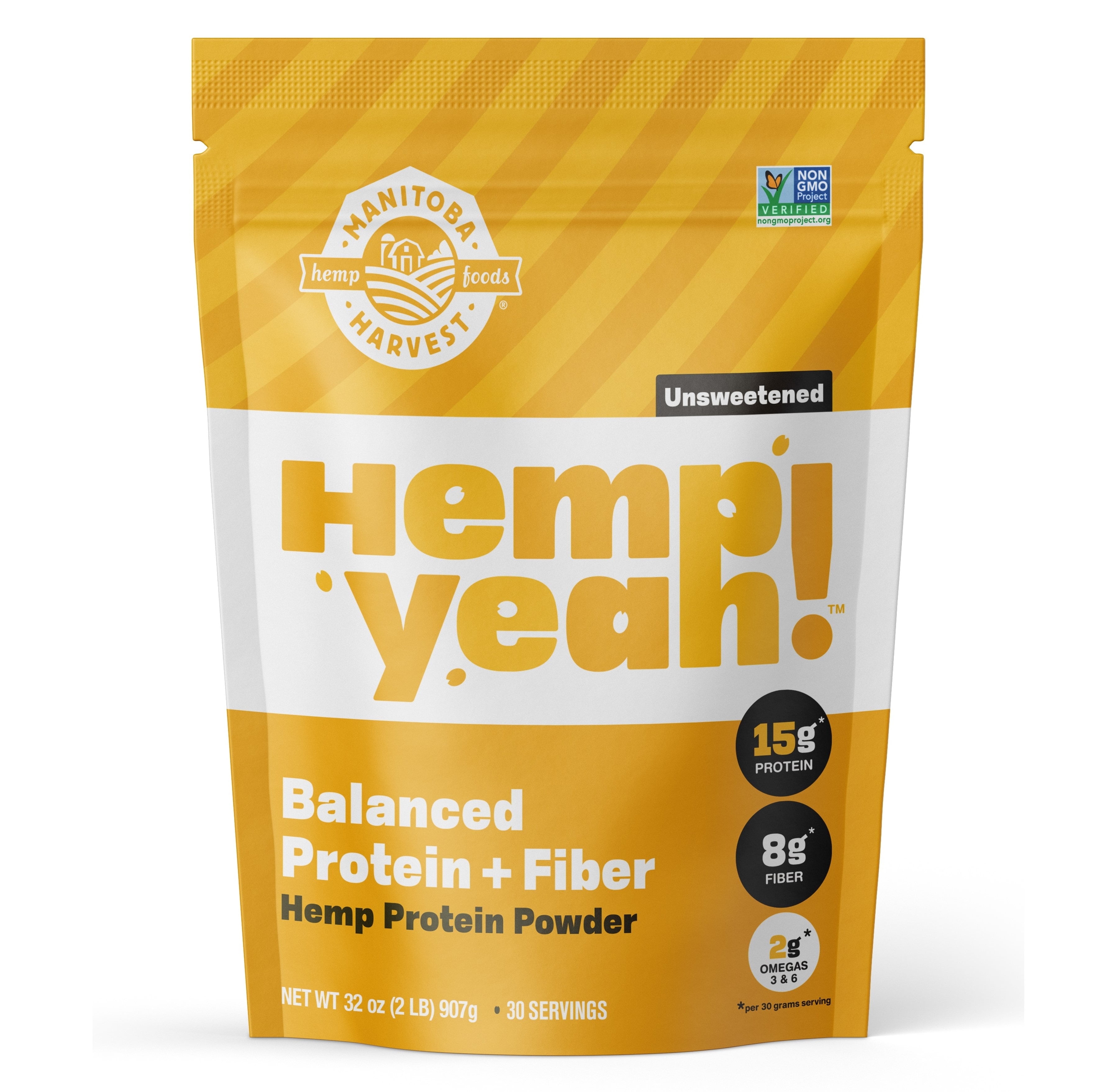 Manitoba Harvest Balanced Protein + Fiber Powder, Hemp Protein Powder, Unsweetened, 32 oz, 2 lb