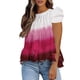 thumbnail image 1 of Blusa para mujer Moda Corbata con volantes Camisas de cuello alto Puff plisado fluido Camiseta de manga corta Túnica Tops de verano Pompotops hfajkhk129434, 1 of 4