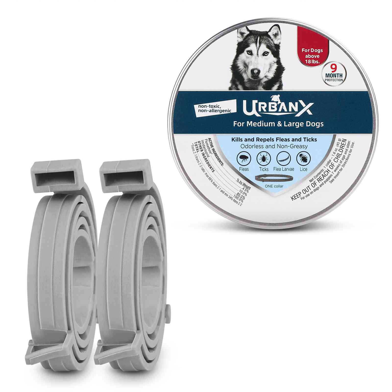 UrbanX Odorless Flea and Tick Collar for Valley Bulldog and Other Large