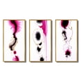 thumbnail image 2 of Designart "Fusion in Magenta Minimal Ink Clouds II" Abstract Painting Framed Wall Art Set Of 3 - Black Modern Frame Gallery Wall Set For Home Decor, 2 of 6