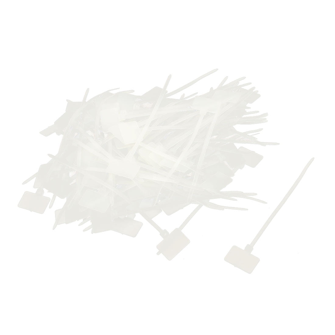 Unique Bargains 100 Pcs HCT-110 Nylon Zip Ties Write On Wire Cord Power Cable Label Mark Tags